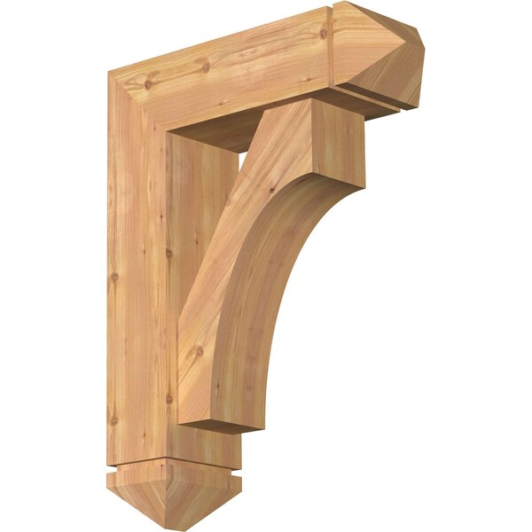 Ekena Millwork Westlake Arts and Crafts Smooth Bracket w/ Offset Brace, Western Red Cedar, 7 1/2"W x 24"D x 32"H BKT0806X24X32WTL03SWR - main
